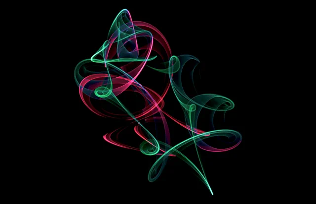 Cosmic Signature #000024: Orbit Ribbons structure, Sapphire Split palette, spectral class B